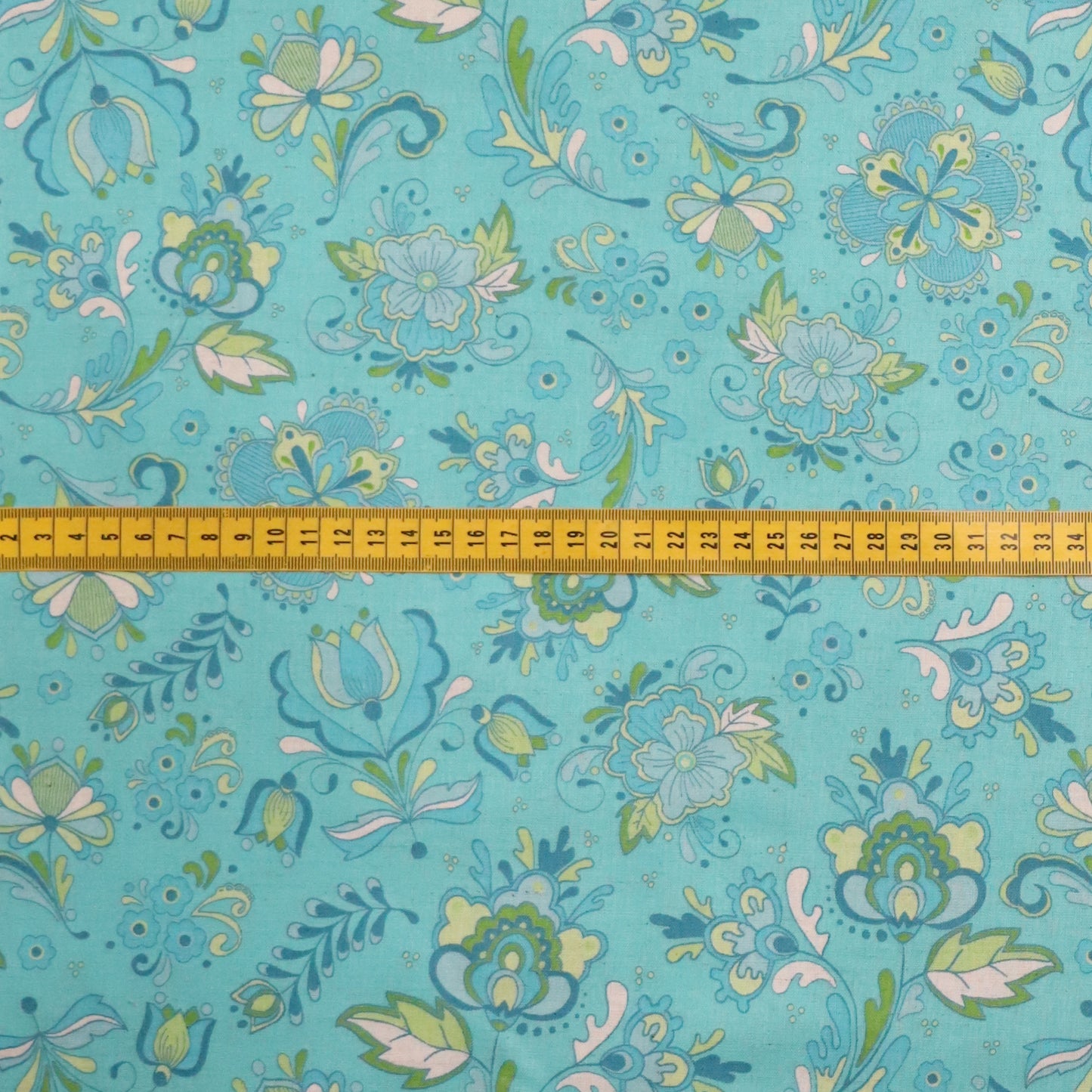 Mosaic Bloom: Large Aqua Floral