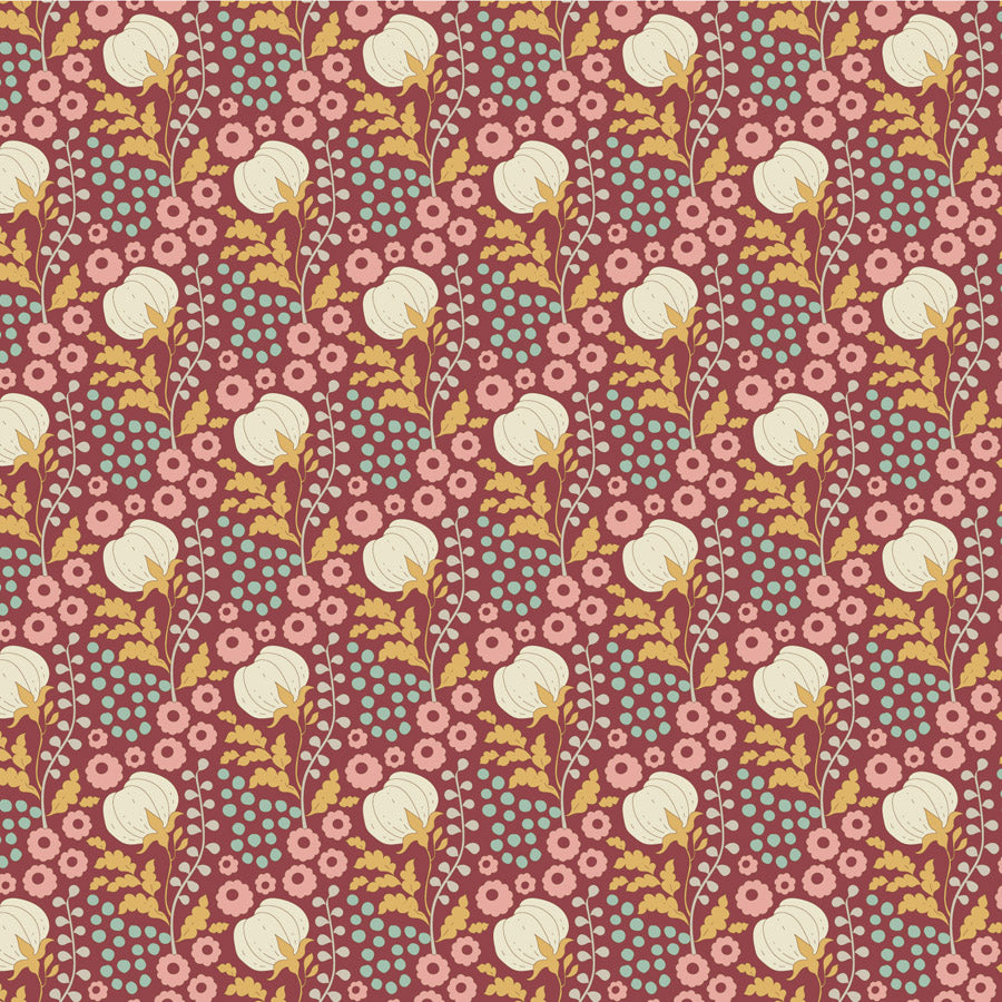 Sanctuary by Tilda: Cottonfield Maroon
