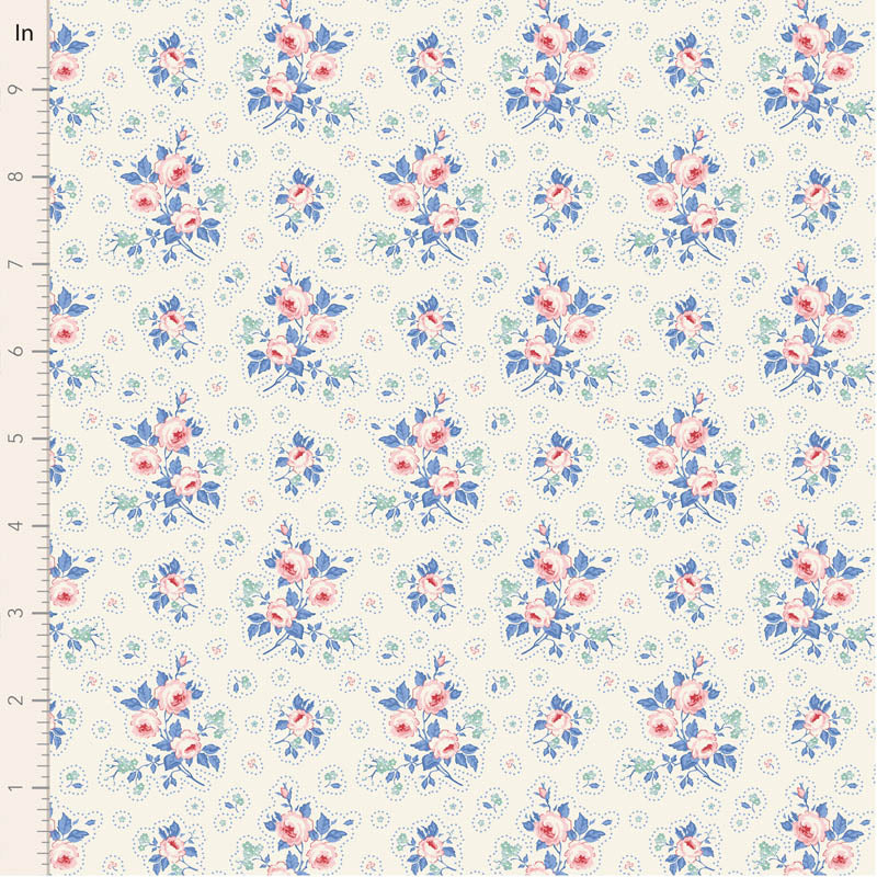 Something Blue by Tilda Fabrics: First Kiss Cream