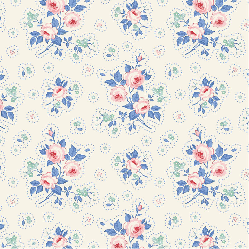 Something Blue by Tilda Fabrics: First Kiss Cream