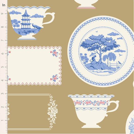 Something Blue by Tilda Fabrics: Labels & Ornaments Ochre