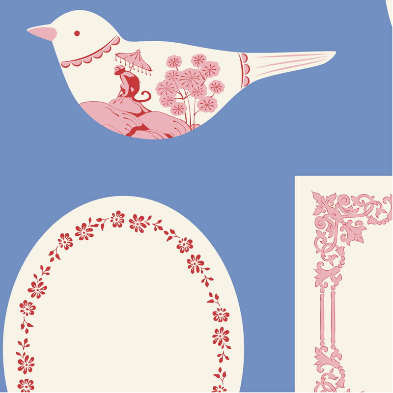 Something Blue by Tilda Fabrics: Labels & Ornaments Blue