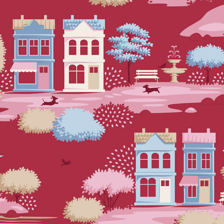 Village Life by Tilda: Village Burgundy