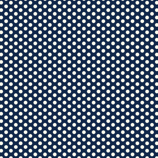 Devonstone Polked Again: Cream and Navy