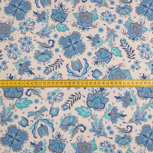 Mosaic Bloom: Large Blue Floral